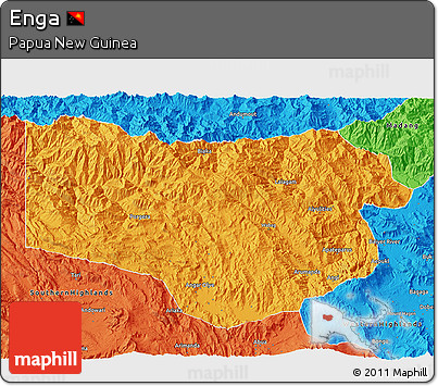 Political 3D Map of Enga