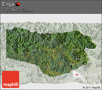 Satellite 3D Map of Enga, lighten