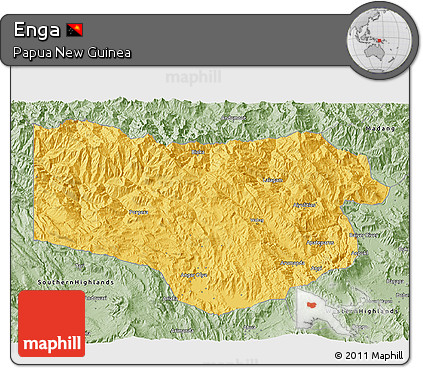 Savanna Style 3D Map of Enga