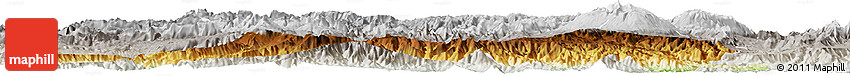 Physical Horizon Map of Enga, lighten, semi-desaturated