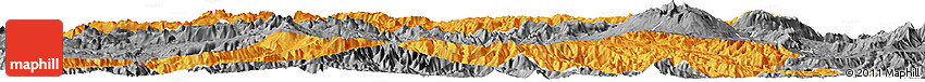 Political Horizon Map of Enga, desaturated
