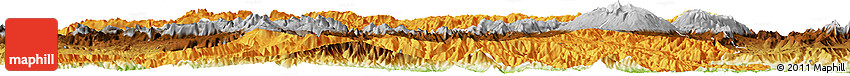 Political Horizon Map of Enga, physical outside
