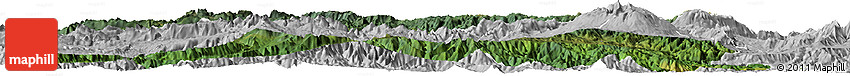 Satellite Horizon Map of Enga, lighten, desaturated