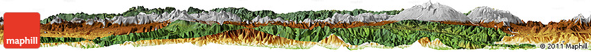 Satellite Horizon Map of Enga, physical outside