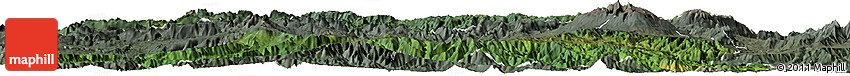 Satellite Horizon Map of Enga, semi-desaturated