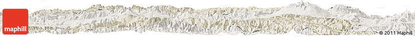 Shaded Relief Horizon Map of Enga, lighten