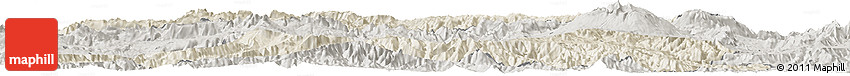 Shaded Relief Horizon Map of Enga, semi-desaturated