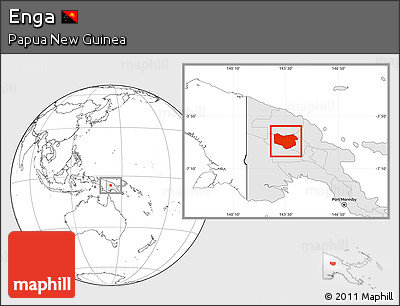 Blank Location Map of Enga, highlighted country