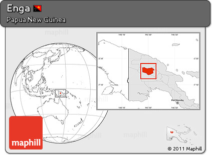 Blank Location Map of Enga, highlighted country