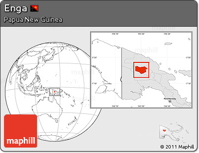 Blank Location Map of Enga, highlighted country