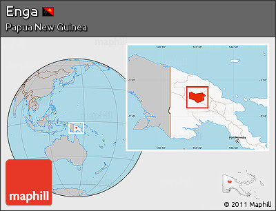 Gray Location Map of Enga, highlighted country