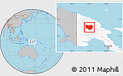 Gray Location Map of Enga, highlighted country