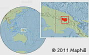 Savanna Style Location Map of Enga, hill shading