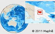 Shaded Relief Location Map of Enga, highlighted country