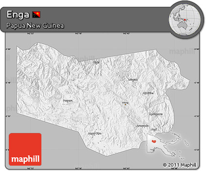 Gray Map of Enga, single color outside