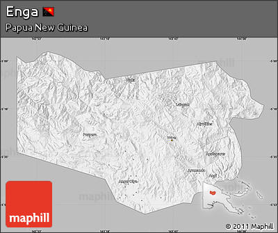 Gray Map of Enga, single color outside