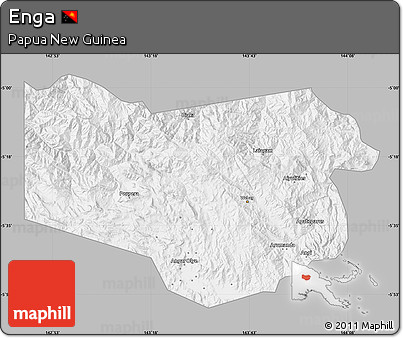 Gray Map of Enga, single color outside