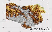 Physical Map of Enga, cropped outside