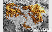 Physical Map of Enga, desaturated