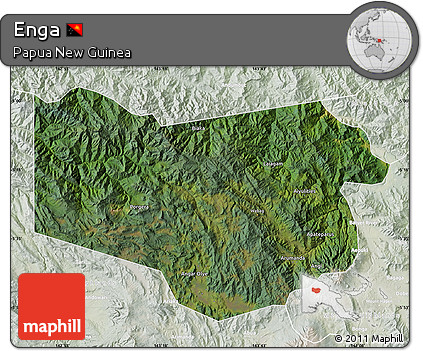 Satellite Map of Enga, lighten