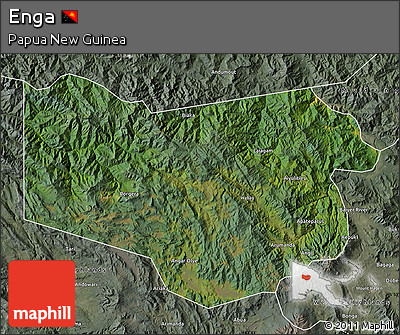 Satellite Map of Enga, semi-desaturated