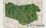 Satellite Map of Enga, shaded relief outside
