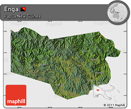 Satellite Map of Enga, single color outside