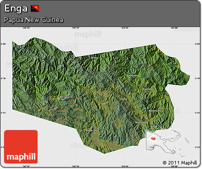 Satellite Map of Enga, single color outside