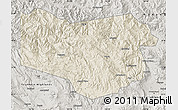 Shaded Relief Map of Enga, semi-desaturated