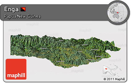 Satellite Panoramic Map of Enga, cropped outside