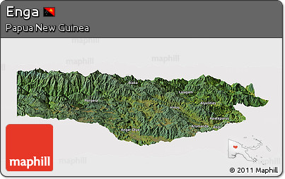 Satellite Panoramic Map of Enga, cropped outside