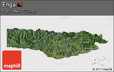 Satellite Panoramic Map of Enga, cropped outside