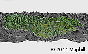 Satellite Panoramic Map of Enga, desaturated