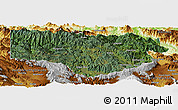 Satellite Panoramic Map of Enga, physical outside