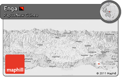 Silver Style Panoramic Map of Enga