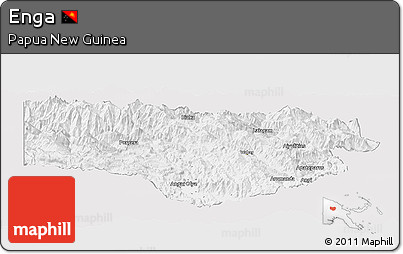 Silver Style Panoramic Map of Enga, single color outside