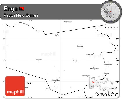 Blank Simple Map of Enga
