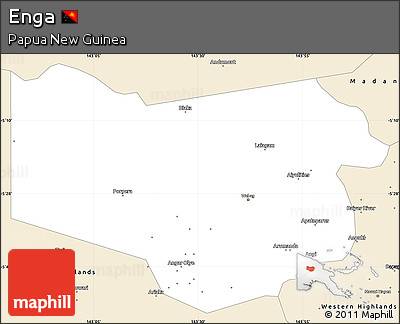 Classic Style Simple Map of Enga