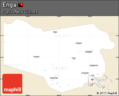 Classic Style Simple Map of Enga, single color outside