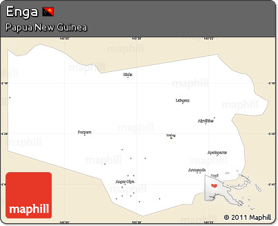 Classic Style Simple Map of Enga, single color outside