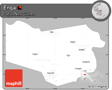 Gray Simple Map of Enga, single color outside