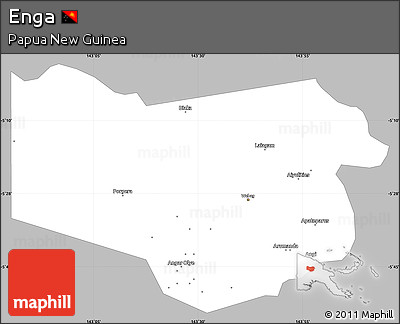 Gray Simple Map of Enga, single color outside