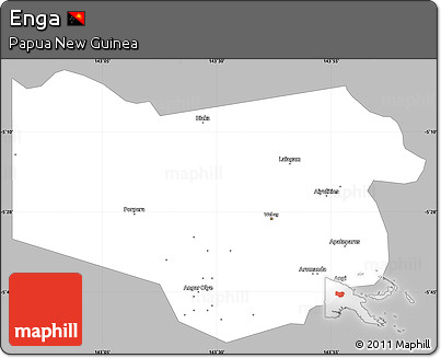 Gray Simple Map of Enga, single color outside