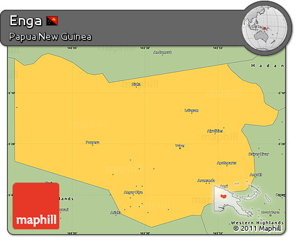 Savanna Style Simple Map of Enga