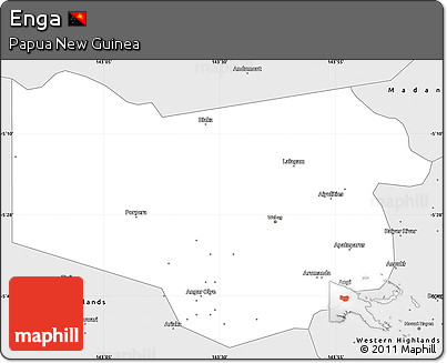 Silver Style Simple Map of Enga