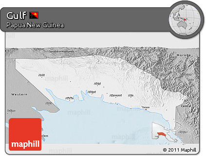 Gray 3D Map of Gulf