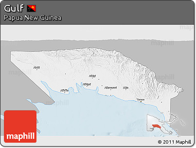 Gray 3D Map of Gulf, single color outside