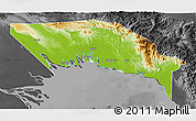 Physical 3D Map of Gulf, darken, desaturated