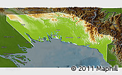 Physical 3D Map of Gulf, darken