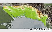 Physical 3D Map of Gulf, darken, semi-desaturated